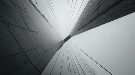 Obraz premium A black and white image of a tall city building