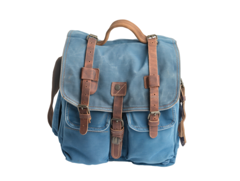 Back to school: School bag isolated on transparent background