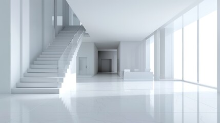 Fototapeta premium Abstract 3d white interior background