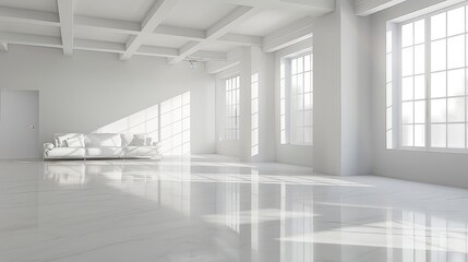 Fototapeta premium Abstract 3d white interior background
