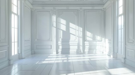 Fototapeta premium Abstract 3d white interior background