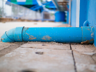 External drain pipe from bathroom, toilet