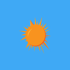 the sun is beautiful on a blue background , 