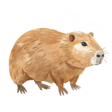 recommend clip art: A cute little brown rodent with a long tail