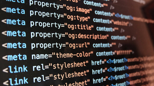 HTML Code on a computer screen
