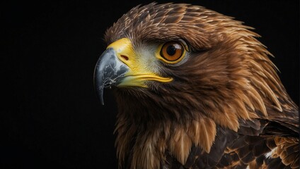 photo of brown eagle on black background made by AI generative