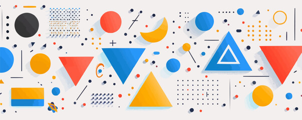 Abstract geometric shapes in vibrant colors. Vector flat minimalistic isolated illustration.