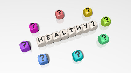 Buchstabenwürfel bilden das Wort Healthy