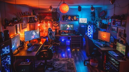 Gamer's LAN party gaming garage