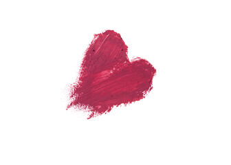 Heart Shaped Of Glossy Pink Matte Lipstick Smear With Creamy Smudge Texture Everlasting Love Concept