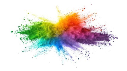 Fototapeta premium Colorful Powder Explosion on White Background