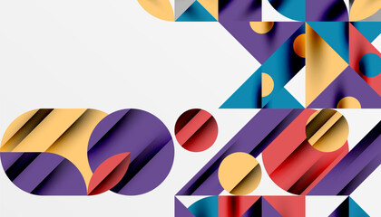 Neo memphis geometric pattern with circles, squares and lines. Pop art abstract background for covers, banners, flyers and posters and other templates