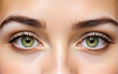 Obraz premium Woman Eyes Close Up, Natural Makeup