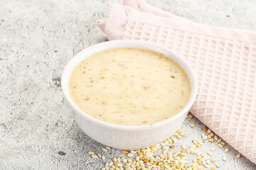Sesame sauce in the bowl