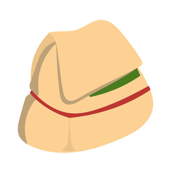 Nasi bungkus kertas minyak vector illustration, wrap rice clip art image, nasi kucing or nasi bungkus icon design, indonesian takeaway food