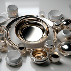 Shiny Metal Circle on Clean Table