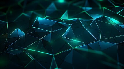 3d rendering of blue and green abstract geometric background. Scene for advertising, technology, showcase, banner, game, sport, cosmetic, business, metaverse. Sci-Fi Illustration. Product display