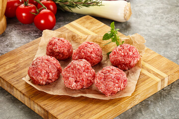 Raw beef meatball minced meat