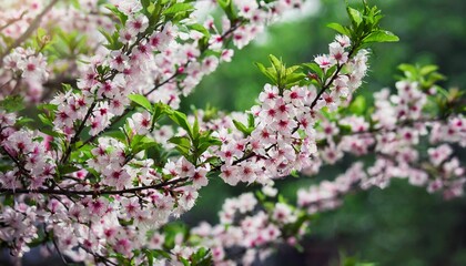 Blossom cherry branch, beautiful spring flowers for vintage background, lovely landscape of nature