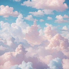 Feather with cloud with sweet pastel