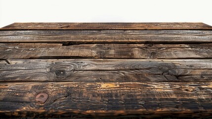 Obraz premium Weathered wooden table background isolated surface