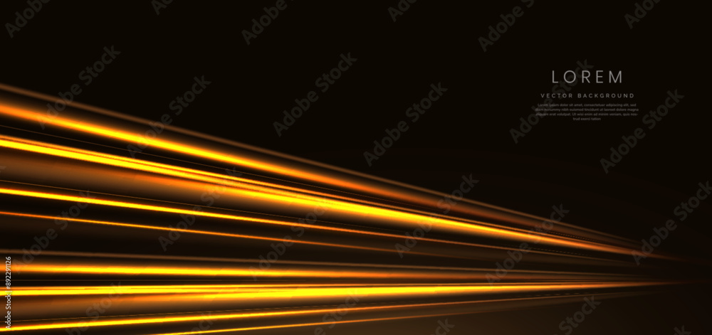 Canvas Prints abstract yellow and orange neon speed light diagonal on dark background. hi-speed motion moving conc