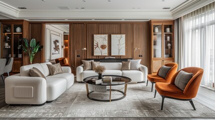 Fototapeta premium Luxurious Living Room Interior Design