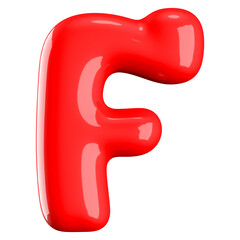 Bubble Red Font Letter F