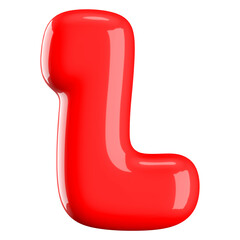 Bubble Red Font Letter L