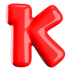 Bubble Red Font Letter K