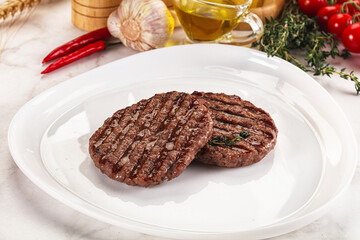 Grilled beef cutlet for burger