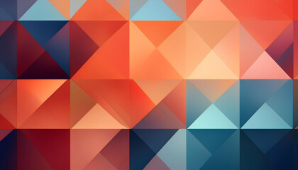 Fototapeta premium Abstract Geometric Pattern With Orange, Blue, And Red Triangles