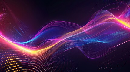 Obraz premium Abstract colorful swirling wave of light with a purple and pink hue background