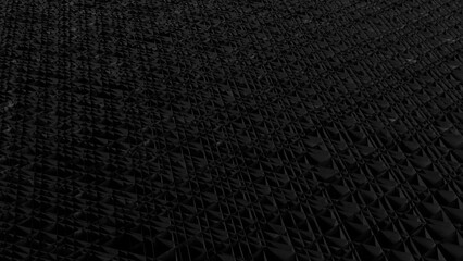 Fototapeta premium Abstract dark geometric pattern of pyramidal shapes creating a textured surface.