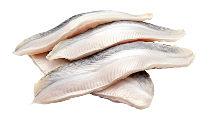 Raw fish steak on white isolated on clear png background and transparent background. food drink and dessert concept for cafe and restaurent, AI generative. 