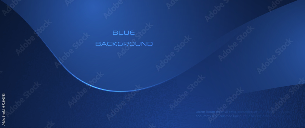 Poster Vector abstract dynamic geometric shape, wave flow line, light effect and texture on blue gradient color for wallpaper, template banner. Illustration modern graphic design for futuristic background