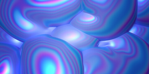 Holographic 3d abstract background, gradient, bionic shapes	
