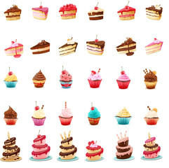 set of cakes