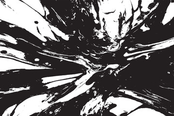   Vibrant black and white Abstract Painting - Close-Up Shot    