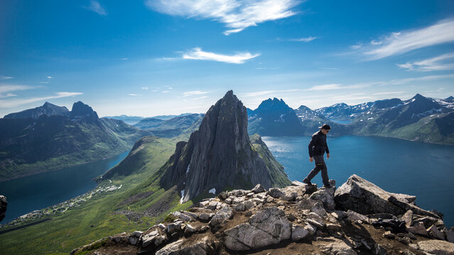Exploring Norway's Majestic Mountains: Hiking to Segla Peak on Senja Island - A Photogenic Adventure in Arctic Wilderness