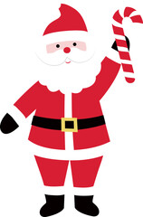 Cute Santa Claus flat vector illustration.
Isolated Christmas Santa Claus image.