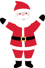 Cute Santa Claus flat vector illustration.
Isolated Christmas Santa Claus image.
