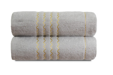 multi-colored Terry cotton bath towels, isolate on a white background