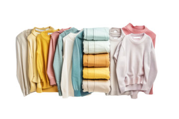 folded empty clothes on a white background.