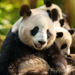 Obraz premium panda bears mammal animals, AI generated