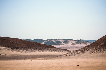 top view of the canyon in the desert in Egypt Dahab. walks in a colored canyon in Egypt Dahab