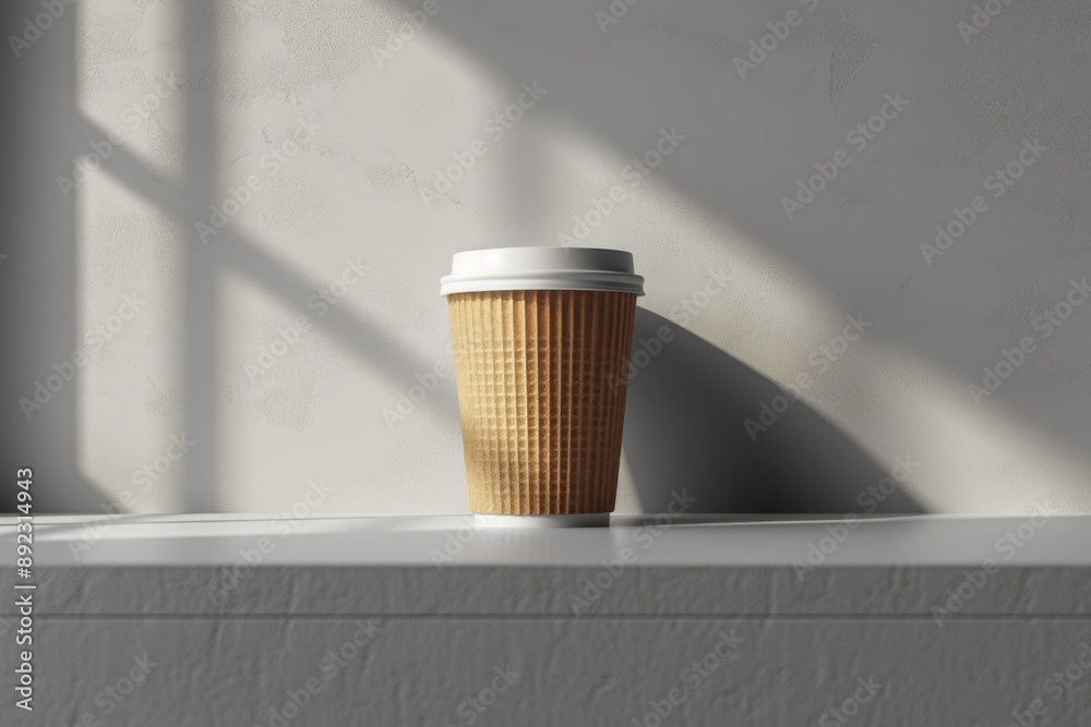 Wall mural Minimalist photograph of a takeaway coffee cup