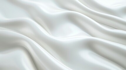 Fototapeta premium A close-up view of smooth white creamy texture with gentle folds. The silky texture and elegant drape create a luxurious and refined visual.