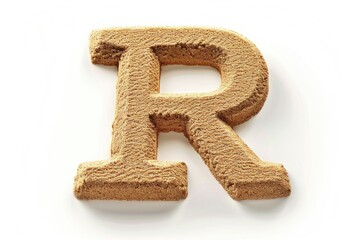 Close-up of a letter R made from various food items, perfect for use in recipes, cooking tutorials or food-related articles