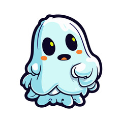 Ghost character halloween cartoon